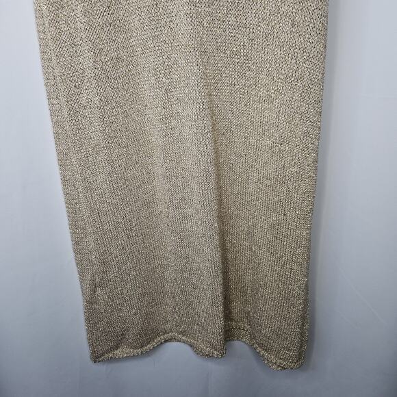 Yunika Gold Mettalic Thread Knit Stretchy Dress Or Swim Coverup Size S/M Italy - Picture 3 of 8